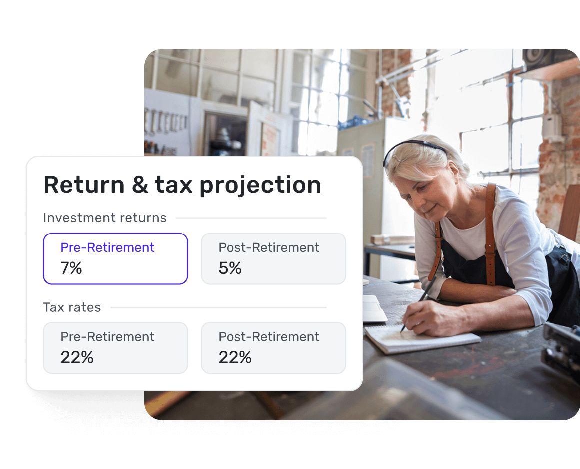 Add tax rates, investment returns, and more