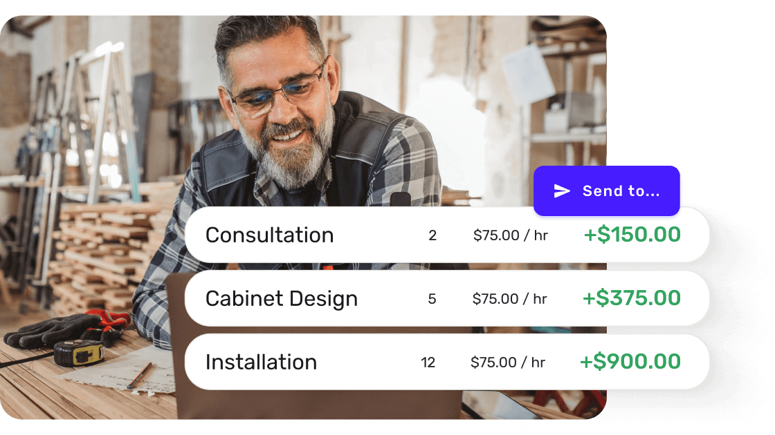 Create invoices in one tap or click