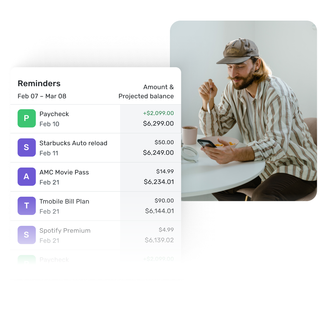 Track your upcoming bills & subscriptions